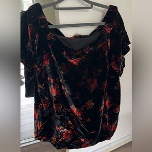 Loft Velvet Over the Shoulder Top